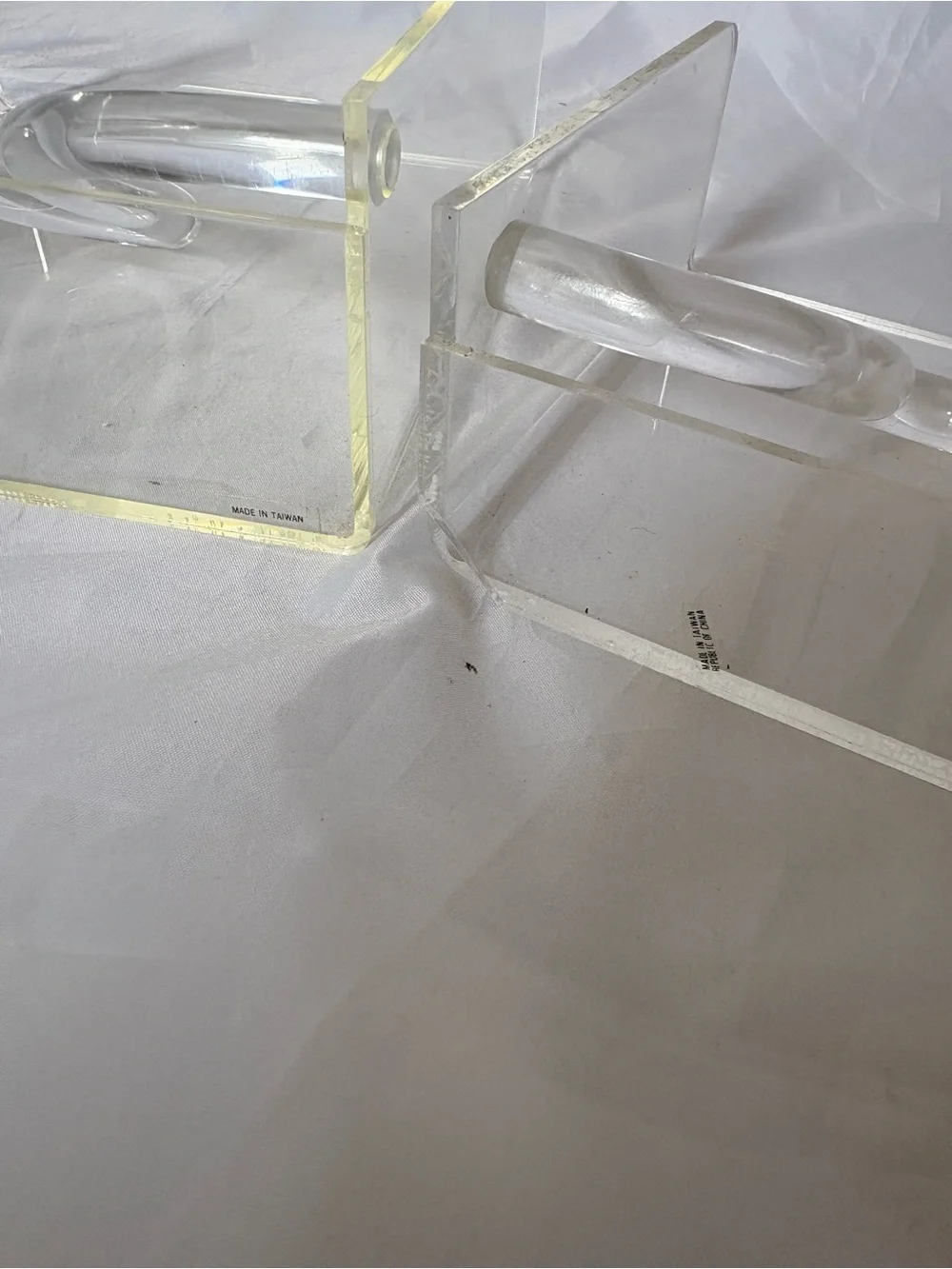 Vintage Mid-Century Modern Clear Acrylic Napkin Holder Set